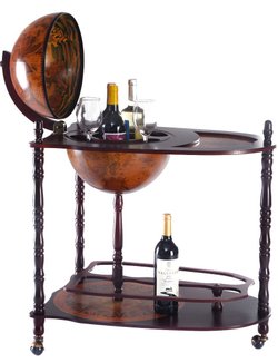 Antiker Globus als Bar - Minibar Globus für Alkohol
