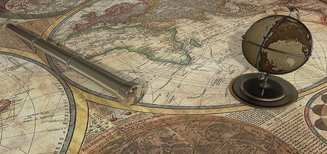 Landkarte auf der antiken Globus Minibar