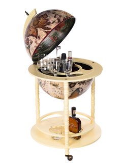 Globus Minibar aus Holz - Antike Globus Bar